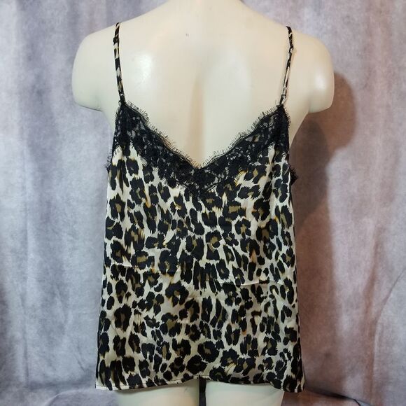BP Black Lace Trim Animal Print Camisole Size Large - Picture 3 of 5